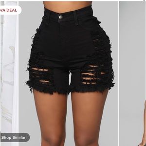 distressed denim shorts